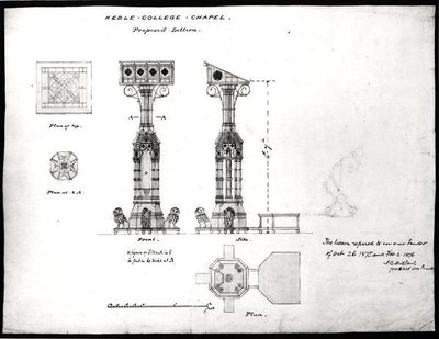 Design for a Lecturn, Keble College Chapel, Oxford by William Butterfield